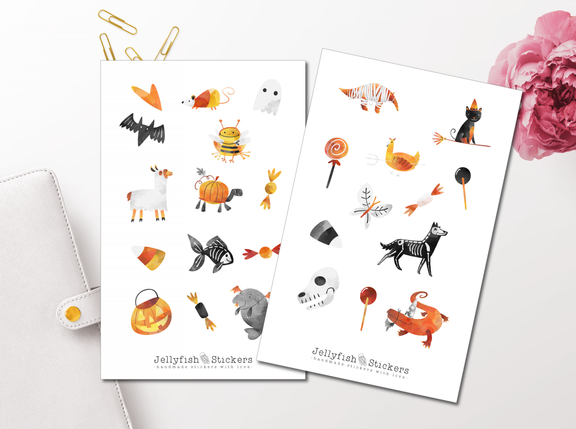 Halloween Tiere Sticker Set